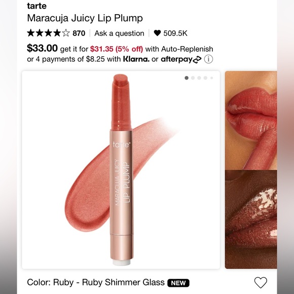 TARTE Maracuja Juicy Lip Plump - Picture 1 of 5